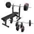 Gorilla Sports Hantelbank mit Langhantelset 100kg, klappbar, mit Dip-Station (Gripper)