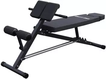 Gorilla Sports Verstellbare Hantelbank mit Hyperextension, bis 250kg