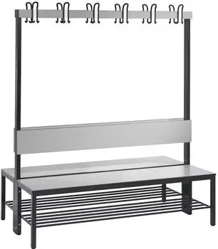 C+P Trainingsbank doppelseitig Signalgrau 1,5 m Mit Schuhrost (8061-210-S10001)
