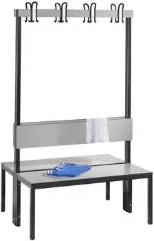 C+P Trainingsbank doppelseitig Signalgrau 1 m Ohne Schuhrost (8060-200-S10001)