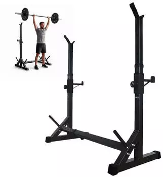 Relaxdays Langhantelst&auml;nder Squat Rack, verstellbar, Stahl, 150kg