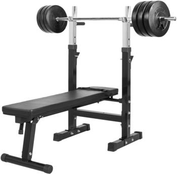 Gorilla Sports Hantelbank inkl. 38 kg Langhantelset