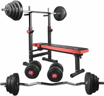 TrainHard Blackcombo inkl. Lang-, Curl- und Kurzhantelstange und 90 kg Hantelscheiben