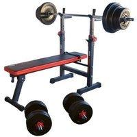 TrainHard Blackcombo inkl. Lang- und Kurzhantelstange und 50 kg Hantelscheiben