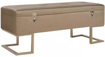 vidaXL Bank mit Staufach 105 cm Beige Samt (247574)