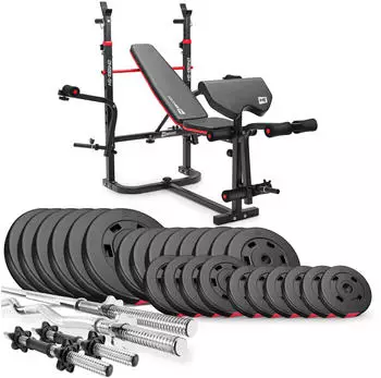 Hop-Sport Hantelbank HS-1065 mit 135kg Hantelset