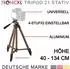 TronicXL Tripod 21 Kamerastativ 360°, Aluminium, 130cm (TR-Tripod21.x7)