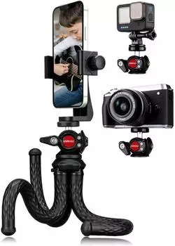 LuxusKollektion Flexibles Handy-Stativ mit XL-Halterung und Actioncam-Adapter