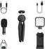 XQISIT Vlogging Kit Smartphone-Stativ mit LED-Licht & Mikrofon (44086)