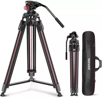 Neewer LL38 Videokamera-Stativ mit Fluidkopf, Aluminium, 2m, max. 8kg (LL38)