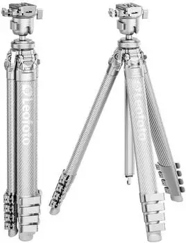Leofoto AZ-235C+MBH-30 Azure Series Ultrakompaktes Stativ, Carbon, silber (AZ-235C+MBH-30)