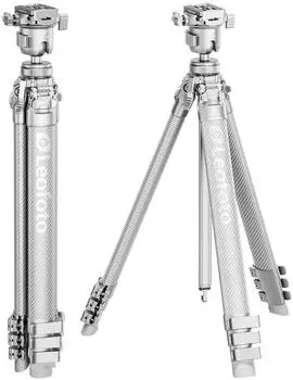 Leofoto AZ-204C+MBH-30 Azure-Serie Kohlefaser-Dreibeinstativ, silber (AZ-204C+MBH-30)