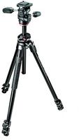 Manfrotto MK290DUA3-3W, Manfrotto 290 DUAL Kit, Alu Stativ mit 3-Wege-Neiger, 90 Grad