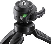 Mantona Gaia Tischstativ 1/4 Zoll Arbeitsh&ouml;he=13cm Schwarz Wasserwaage, inkl.
