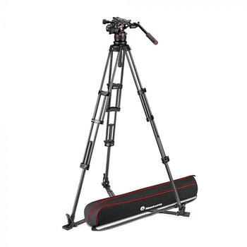 Manfrotto Nitrotech 612 Carbon Video-Stativ mit Bodenspinne