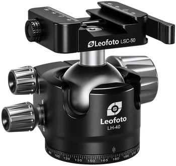 Leofoto Stativ-Kugelkopf mit Schnellwechselkupplung für Arca-Swiss & Weaver-Schiene (LH-40SC)