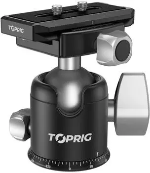Accsoon Toprig Ball Head Mini-Kugelkopf mit Schnellwechselplatte, 1/4"- und 3/8"-Gewinde