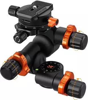 K&F Concept GD-3W Pro 3-Wege-Neiger Stativkopf, Aluminium, 6kg (KF31.127)