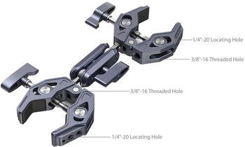 SmallRig Super Clamp with Double Crab-Shaped Clamps 4103B Video Zubehör Grau Schwarz