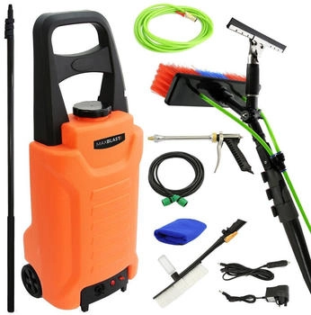 MonsterShop 20ft Water Fed Cleaning Pole and 30L Water Trolley - Orange