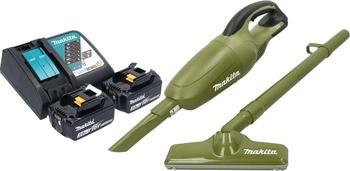 Makita DCL 180 RF2O Akku Staubsauger 18 V 0,65 l Olive Outdoor Adventure Serie + 2x Akku 3,0 Ah +, Staubsauger, Grün