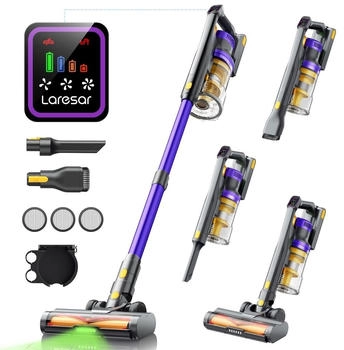 Laresar Akku Staubsauger 550W 75.000Pa Touchscreen 60 min Anti-Tangle (X11)