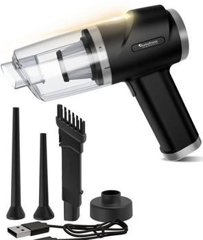 TurboTronic 5KPA Power Handsauger mit 47k RPM Gebläse 2 Stufen kabellos Schwarz
