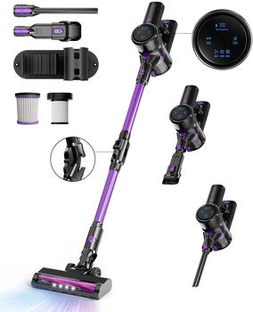 Traumheim 55000Pa/550W/65Min Staubsauger Kabellos, Akku Staubsauger SuperLeise, Handstaubsauger mit LED Display,HEPA