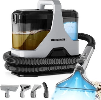 Traumheim Waschsauger Polsterreiniger Teppichreiniger, 16KPA Sauger tragbar, 600W Fleckenreiniger, mit Zubehör, Dualtank
