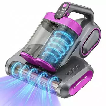 Traumheim Kabelloser Milbensauger, 18000Pa Staubsauger für Matratzen, 253.7nm UV-C Licht Milbenentferner, HEPA-Filter Handstaubsauger mit Doppelbehälter