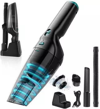 Traumheim Starker kabelloser Handstaubsauger, 9500Pa Saugkraft, mit Ladestation, waschbarer HEPA-Filter, für Auto, Haus, Tierhaare