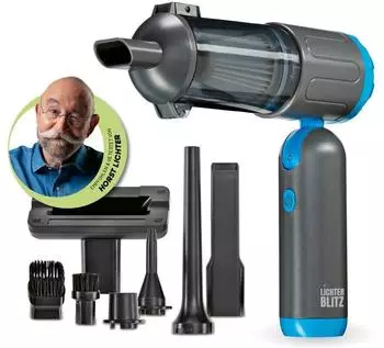 LICHTERBLITZ Akku-Handstaubsauger Blau Grau
