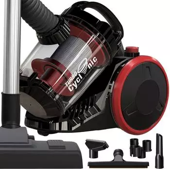 TurboTronic CV07 Zyklon-Staubsauger beutellos 700W 19kPa (TT-CV-07-SCHWARZ/ROT)