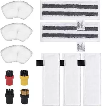 LuxusKollektion Mikrofaser Ersatzt&uuml;cher-Set 12 St&uuml;ck f&uuml;r K&auml;rcher SC2/SC3/SC4/SC5
