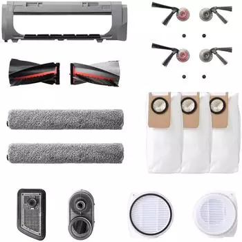 Eufy Omni S2 Saugroboter Zubeh&ouml;r-Set (2x Seitenb&uuml;rsten, 2x Filter, Rollb&uuml;rste, Staubbeutel, Wischmopp)