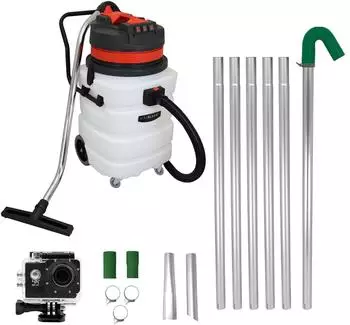 MonsterShop Dachrinnen-Sauger 90L 3000W, 1,2&ndash;7,2m Stangen, 4K-Kamera (Nass & Trocken)
