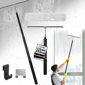 LuxusKollektion Duschabzieher Teleskopstange, schwarz, 43-153cm