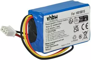 vhbw Ersatzakku f&uuml;r Hobot 168/188/198/268/288/298/368/388 Li-Ion 800mAh 14,8V