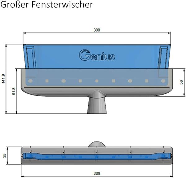  Genius Fensterwischer-Set 8-tlg - Fensterputzer + Universalstange