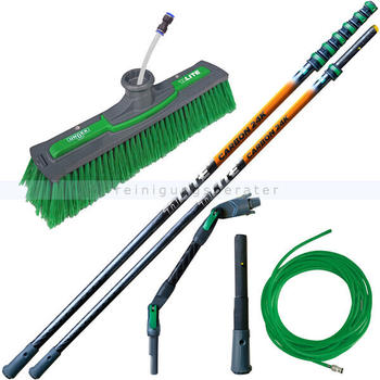 Unger CF12H nLite Carbon 24K Wasserstangen Set 11,65 m inkl. Erweiterung teleskopisch, Adapater und Power Bürste