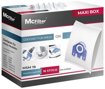 McFilter Staubsaugerbeutel MSM 19 Maxi, 16 Stück, für Staubsauger Miele S2, S5, S8, C1, C2, C3 Serie