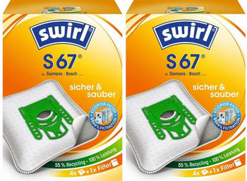 Swirl 2 Pakete Staubsaugerbeutel S67 / S 67 EcoPor f&uuml;r Siemens / Bosch Staubsauger Typ: G