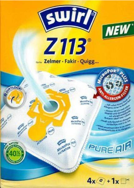 Swirl Staubsaugerbeutel Z113 MicroPor Plus für Zelmer, Fakir und Quigg Staubsauger