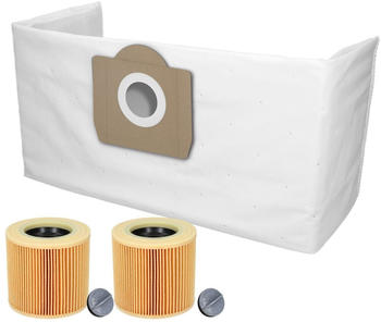 McFilter 20 Staubsaugerbeutel + 2 Patronenfilter geeignet für Kärcher 6.959-130.0, WD 3, MV 3, SE 4001, SE 4002, WD 3.200, WD 3.300 M, WD 3.230, WD 3.800, A 2604, A 2204, A 2254
