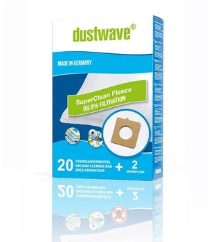 Dustwave 20 Staubsaugerbeutel + 2 Filter passend für Rowenta City Space RO2643EA City Space RO2423, RO2441, RO2451