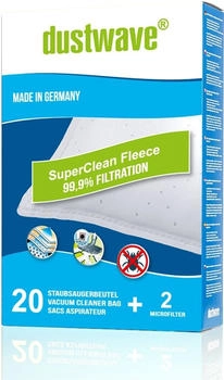Dustwave Megapack - 20 Staubsaugerbeutel passend für AquaPur - AE 800 / AE800 inkl. Micro-Filter