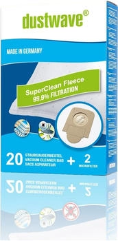Dustwave 20 Staubsaugerbeutel für Rowenta Staubsauger RO3953EA Compact Power, RO3950- RO3980, RO 3950 Parquet, RO 3980