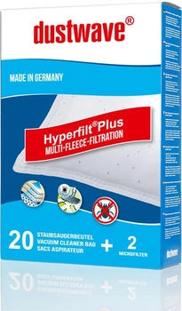 Dustwave Megapack - 20 Staubsaugerbeutel passend für Rowenta - Silence Force RO6441 Bodenstaubsauger - Markenstaubbeutel