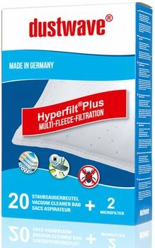 Dustwave 20 Staubsaugerbeutel | Staubbeutel D31 passend für Miele S4221 S4211 S711 S4561 S6240 S700 + inkl. Microfilter