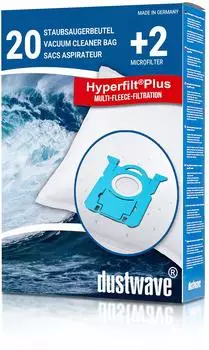 Dustwave Megapack - 20 Staubsaugerbeutel passend für Wolf - 0590 / 590 Staubsauger - Markenstaubbeutel / + inkl. Microfilter